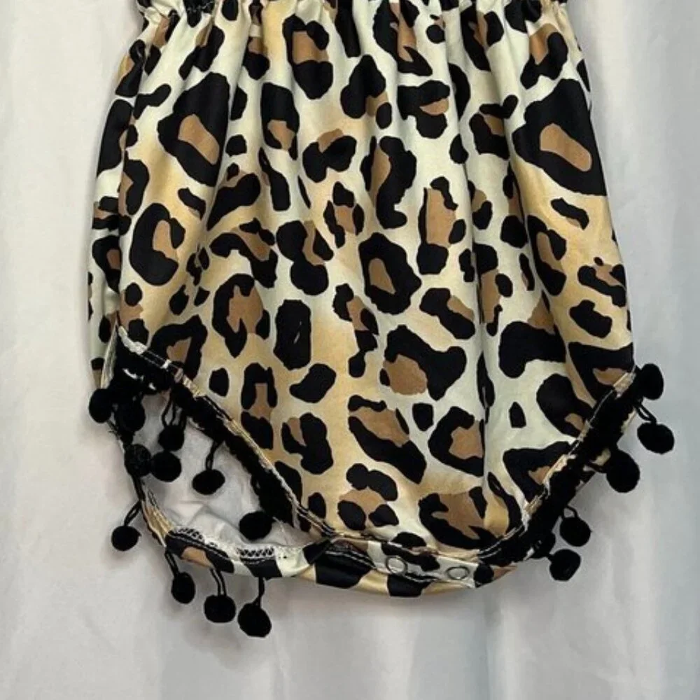 3/$20 Bundle •Baby Sleeveless Romper Bundle – Cow Print & Leopard Print –